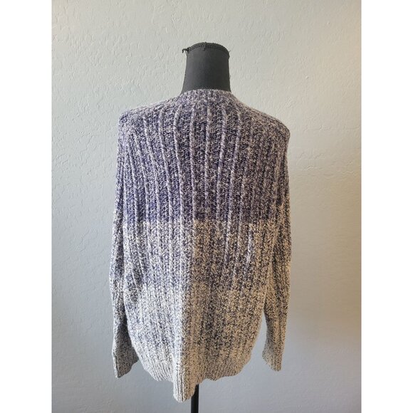Lucky Brand Ribbed Knit Blue Ombre Long Sleeve Sweater Size M Casual Office Wear - Picture 5 of 11